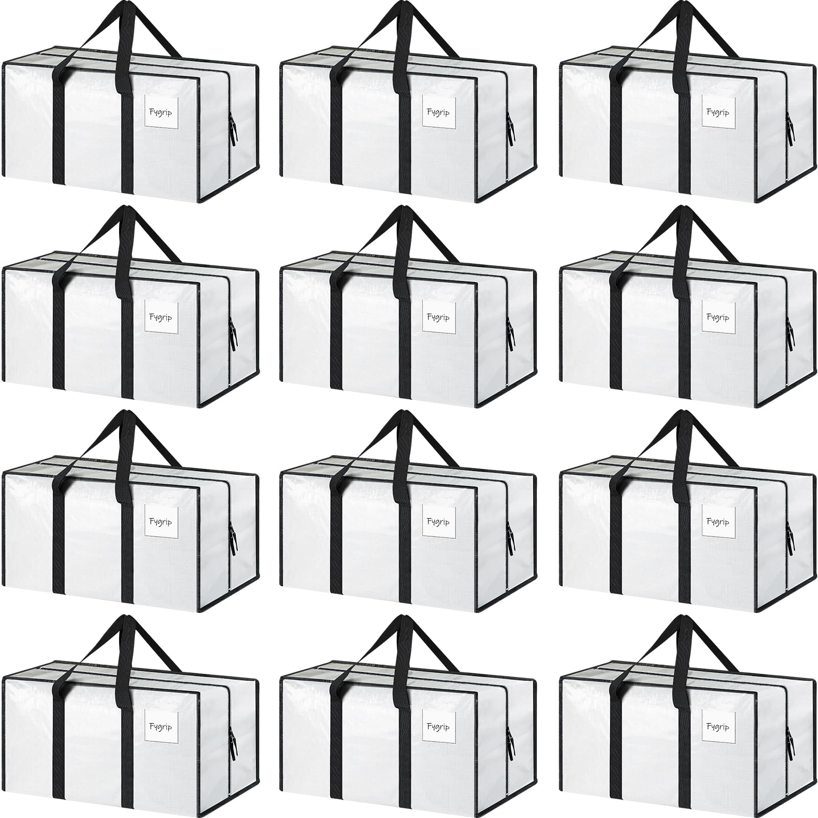 6 Pack Extra Heavy Duty Large Moving Bags with Strong Zipper & Comfortable Handles, Sturdy & Durable Clothes Storage Bags Totes Bins, Blue Packing Moving Boxes for College Supplies, Dark Blue